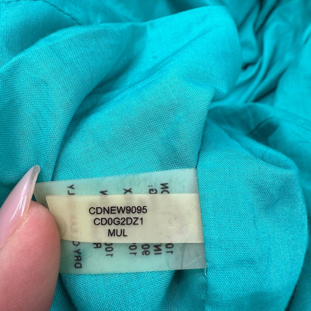 Calvin Klein Women's Spaghetti Strap Ruched‎ Cocktail Dress Size 12 Blue Floral - Picture 7 of 16
